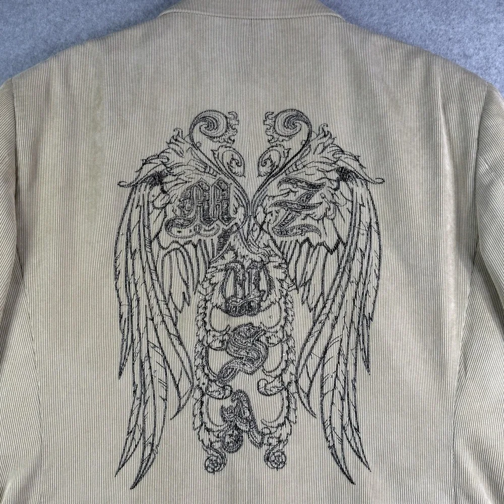 Meztizos Embroiled Corduroy Blazer Men's‎ 40 Tan Cotton Polyester Blend USA READ